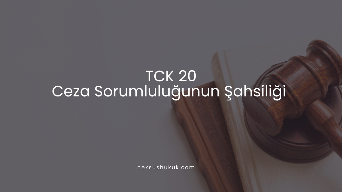 TCK 20: Ceza Sorumluluğunun Şahsiliği
